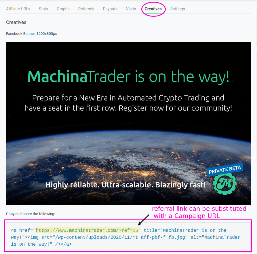 MachinaTrader promotional banners